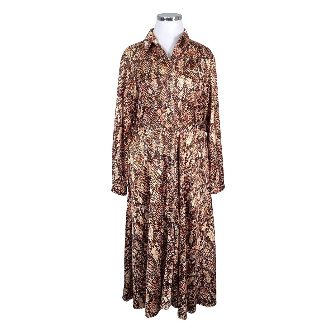 Naisten Karen Millen - Sifonkimekko, koko 44 - Ruskea (1)