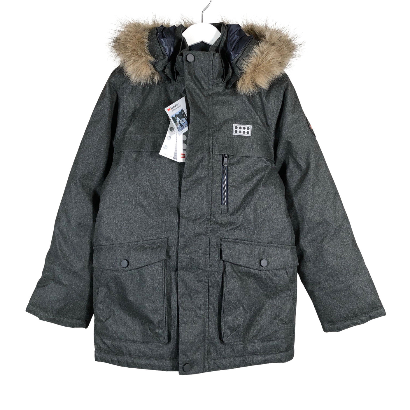 Unisex Lego - Toppatakki, koko 128 - 134 - Harmaa (1)