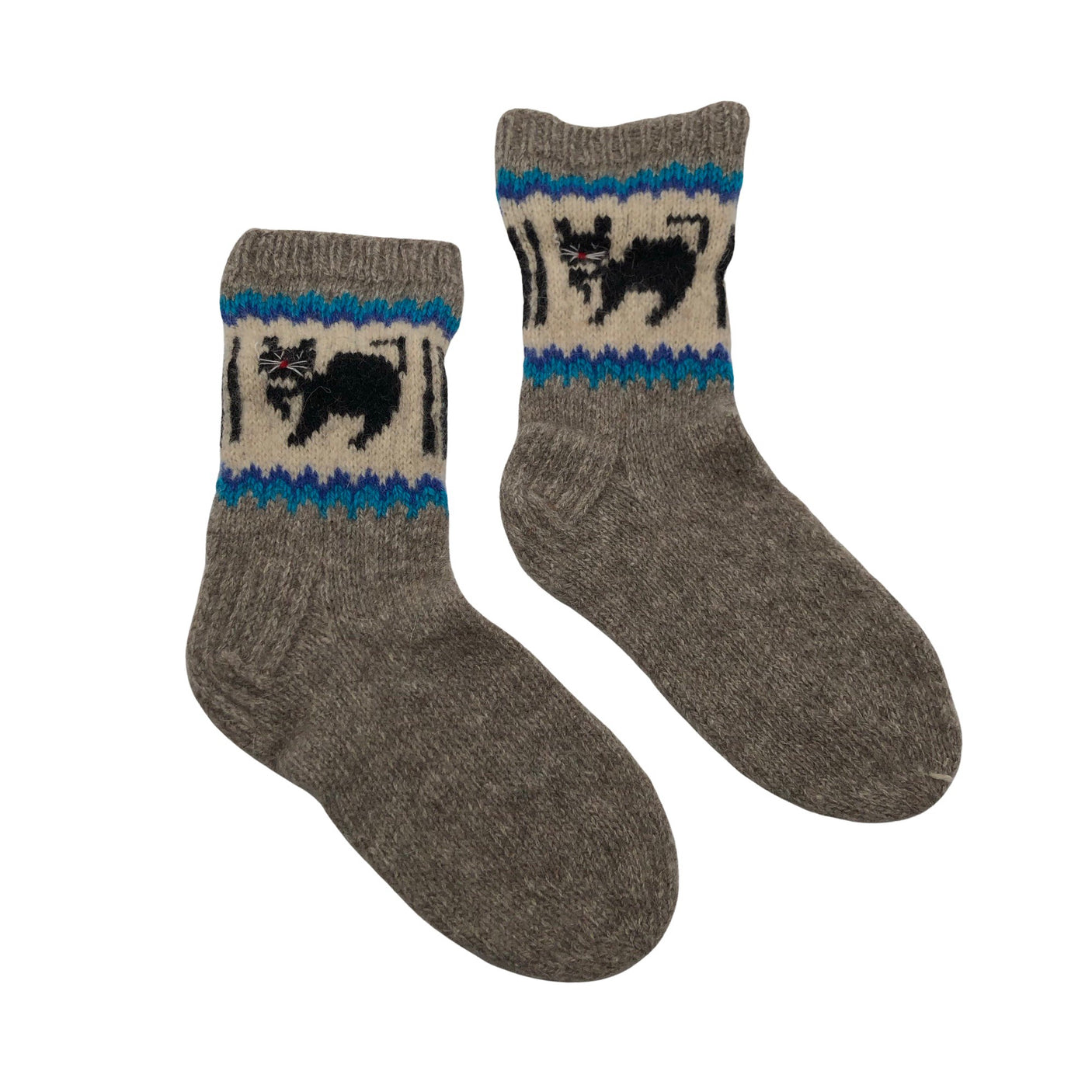 Naisten Handmade - Villasukat, koko 40 - Harmaa (1)