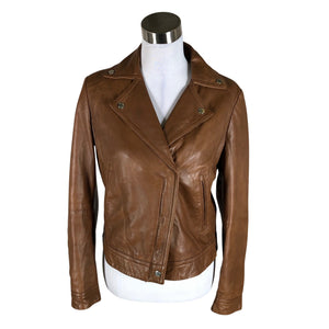Naisten Massimo Dutti - Nahkatakki, koko 40 - Ruskea (1)