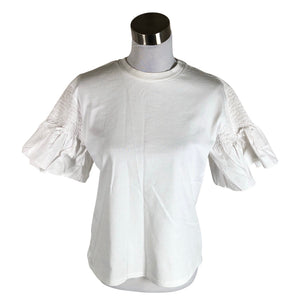 Naisten Victoria Beckham - Lyhythihainen pusero, koko 38 - Luonnonvalkoinen (1)