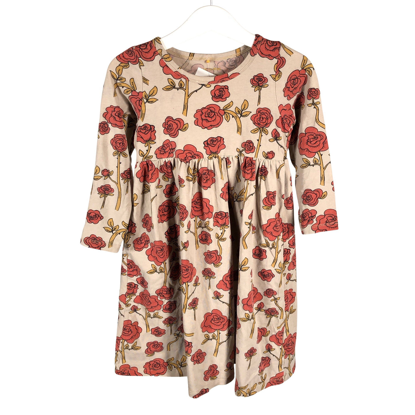 Tyttöjen Mini Rodini - Trikoomekko, koko 104 - 110 - Beige (1)