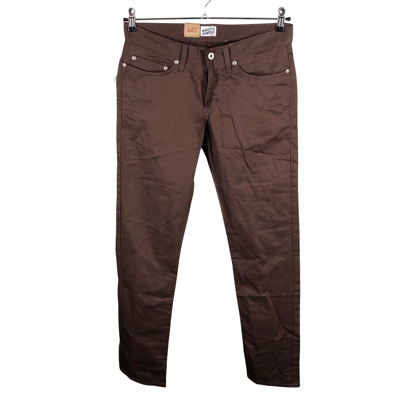 Miesten Naked & Famous - Farkut, koko W32 - Ruskea (1)