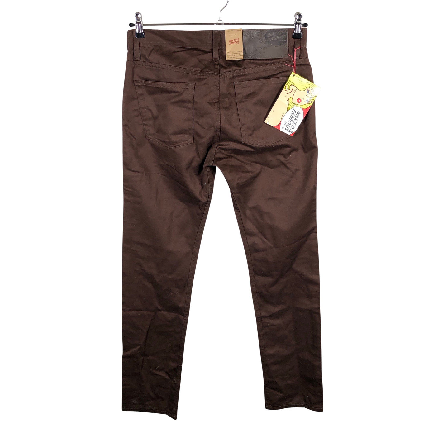 Miesten Naked & Famous - Farkut, koko W32 - Ruskea (2)
