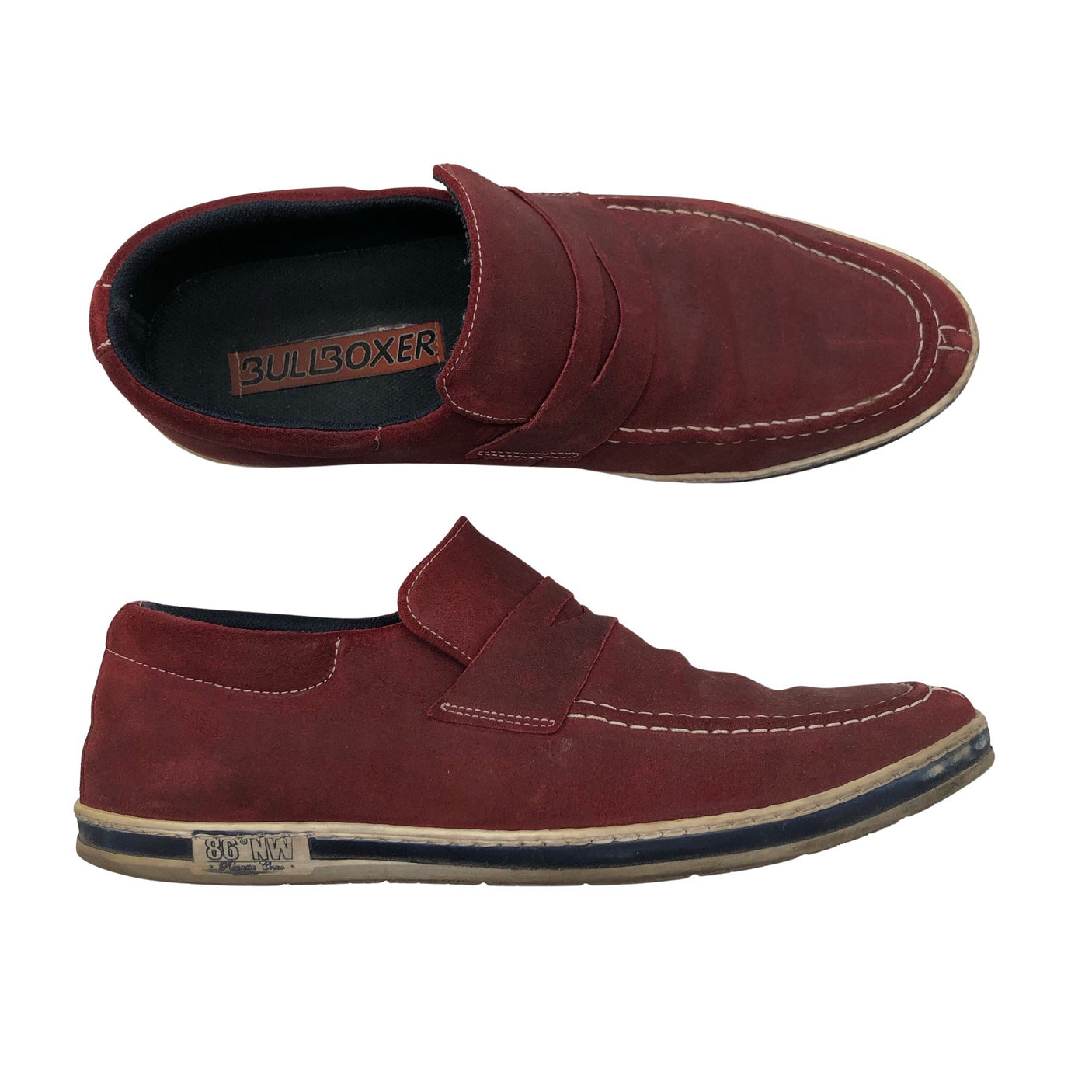 Miesten Bullboxer - Loaferit, koko 42 - Viininpunainen (1)
