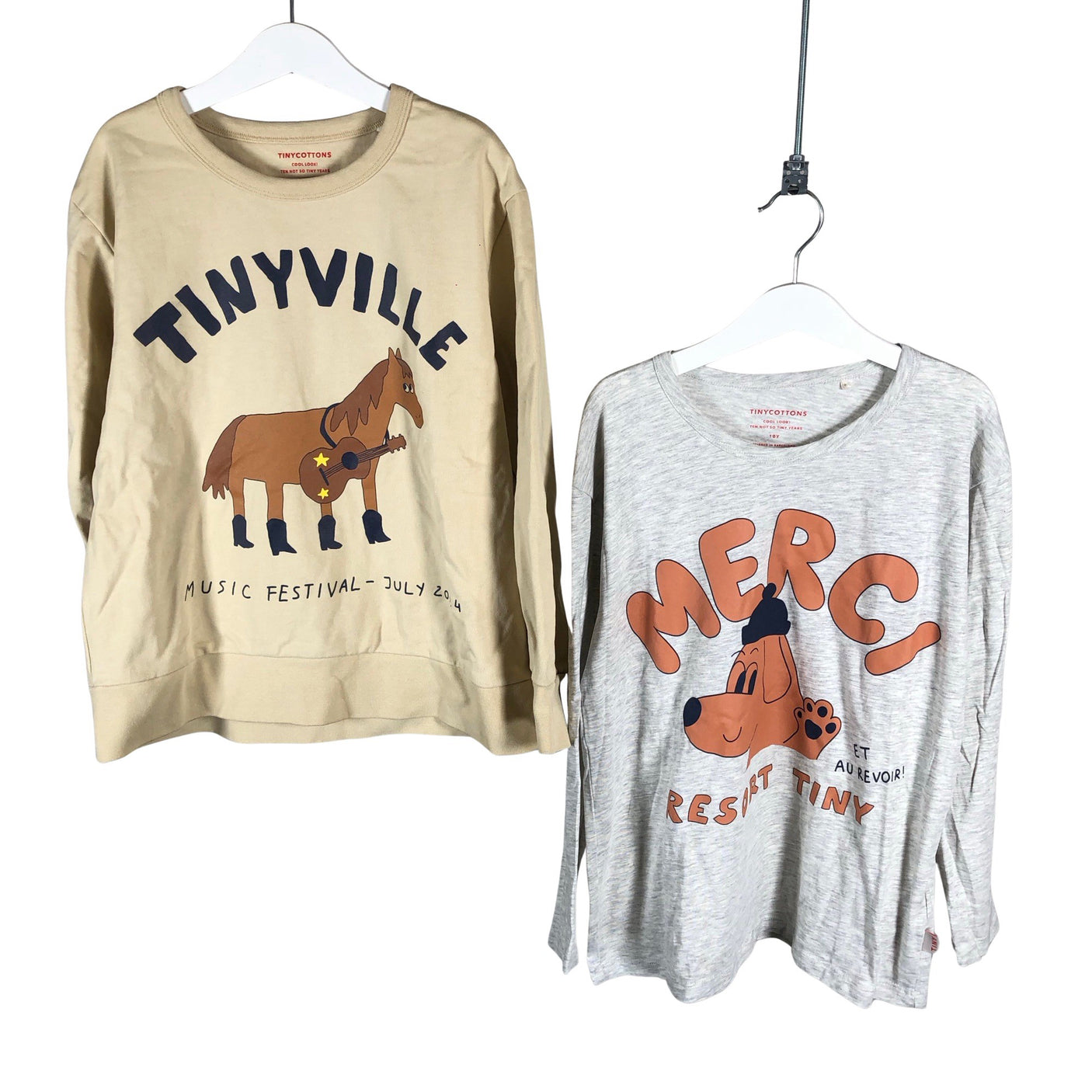 Unisex Tinycottons - Collegepaita, koko 134 - 140 - Beige (1)