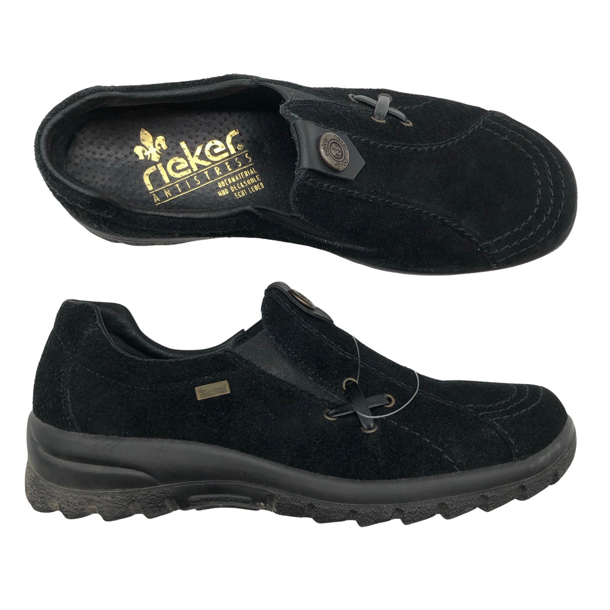 Naisten Rieker - Loaferit, koko 38 - Musta (1)