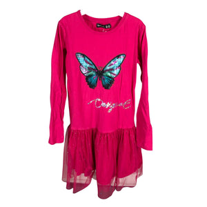 Tyttöjen Desigual - Juhlamekko, koko 146 - 152 - Pinkki (1)