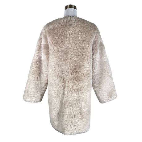 Naisten Muotikuu - Tekoturkistakki, koko 40 - Vaaleanpunainen (2)