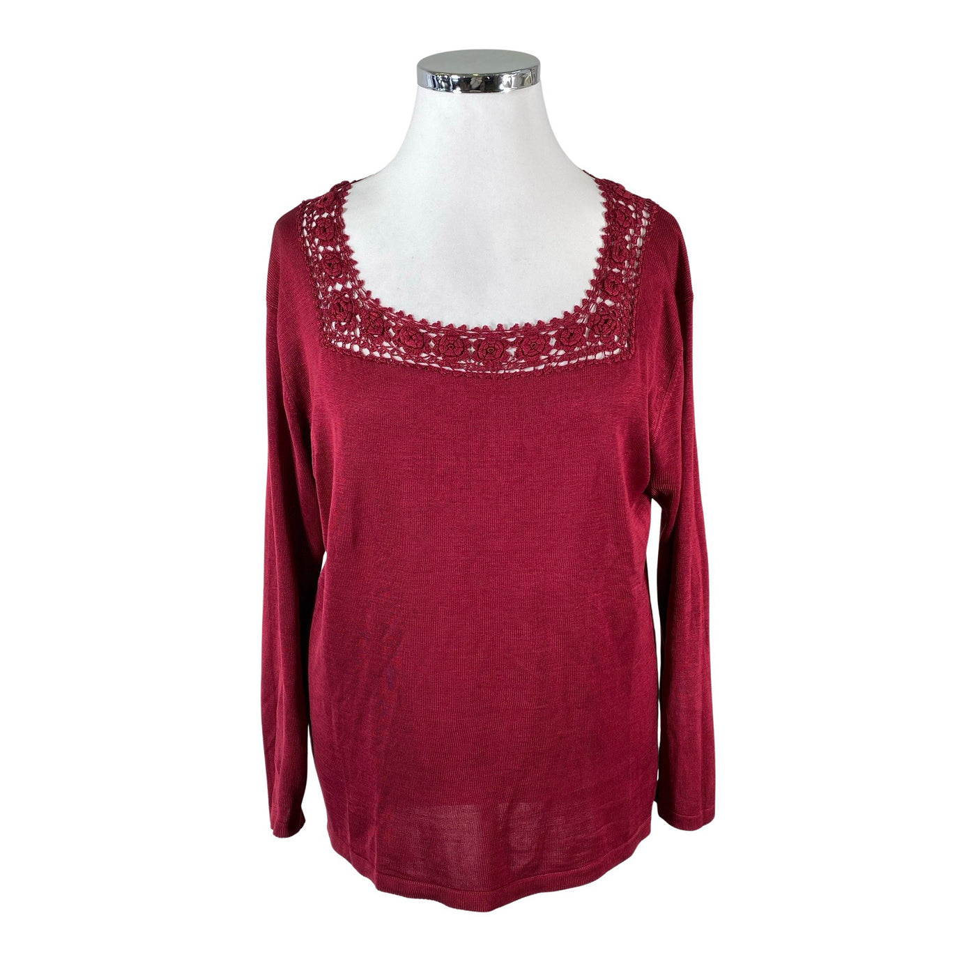 Naisten August Silk - Neulepaita, koko 44 - Viininpunainen (1)