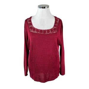 Naisten August Silk - Neulepaita, koko 44 - Viininpunainen (1)