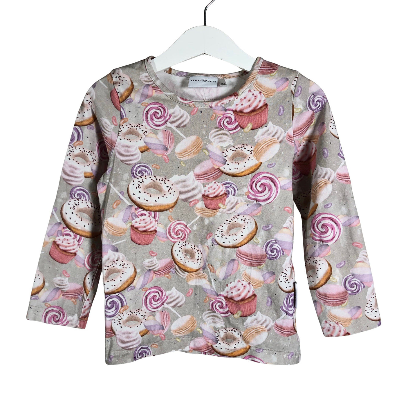 Tyttöjen Versonpuoti - Trikoopaita, koko 98 - 104 - Beige (1)