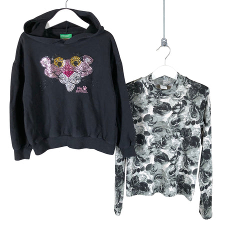 Tyttöjen Benetton - Huppari, koko 128 - 134 - Musta ()