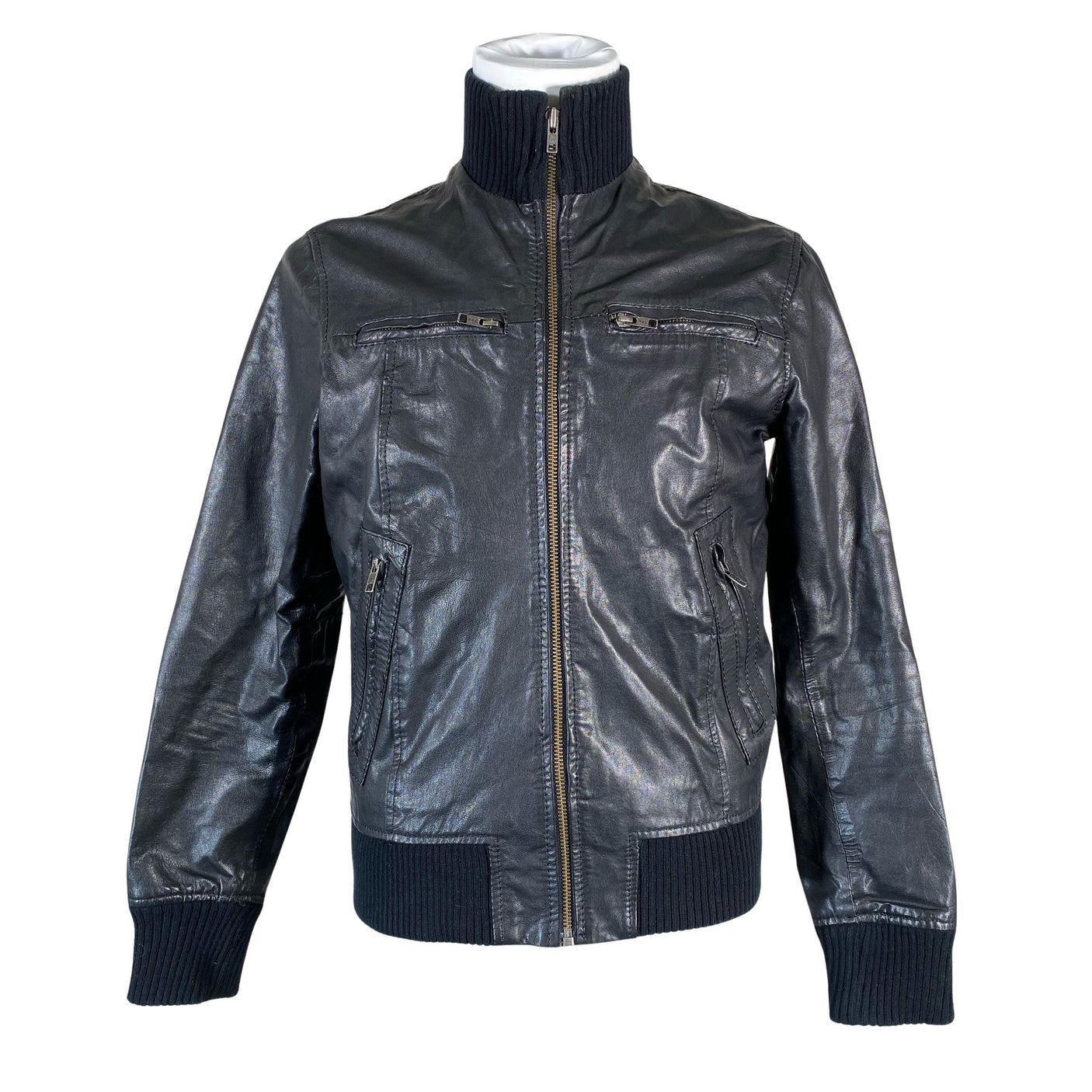 Miesten Jack & Jones - Nahkatakki, koko M - Musta (1)