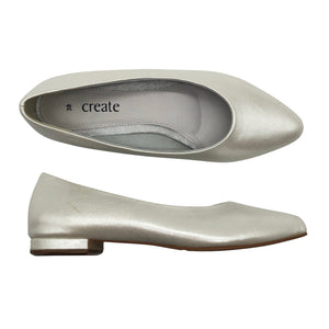 Naisten Create - Ballerinat, koko 39 - Hopea (1)