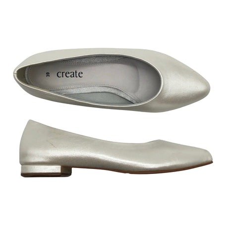 Naisten Create - Ballerinat, koko 39 - Hopea ()
