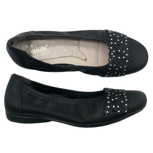 Naisten Rieker - Ballerinat, koko 37 - Musta (1)