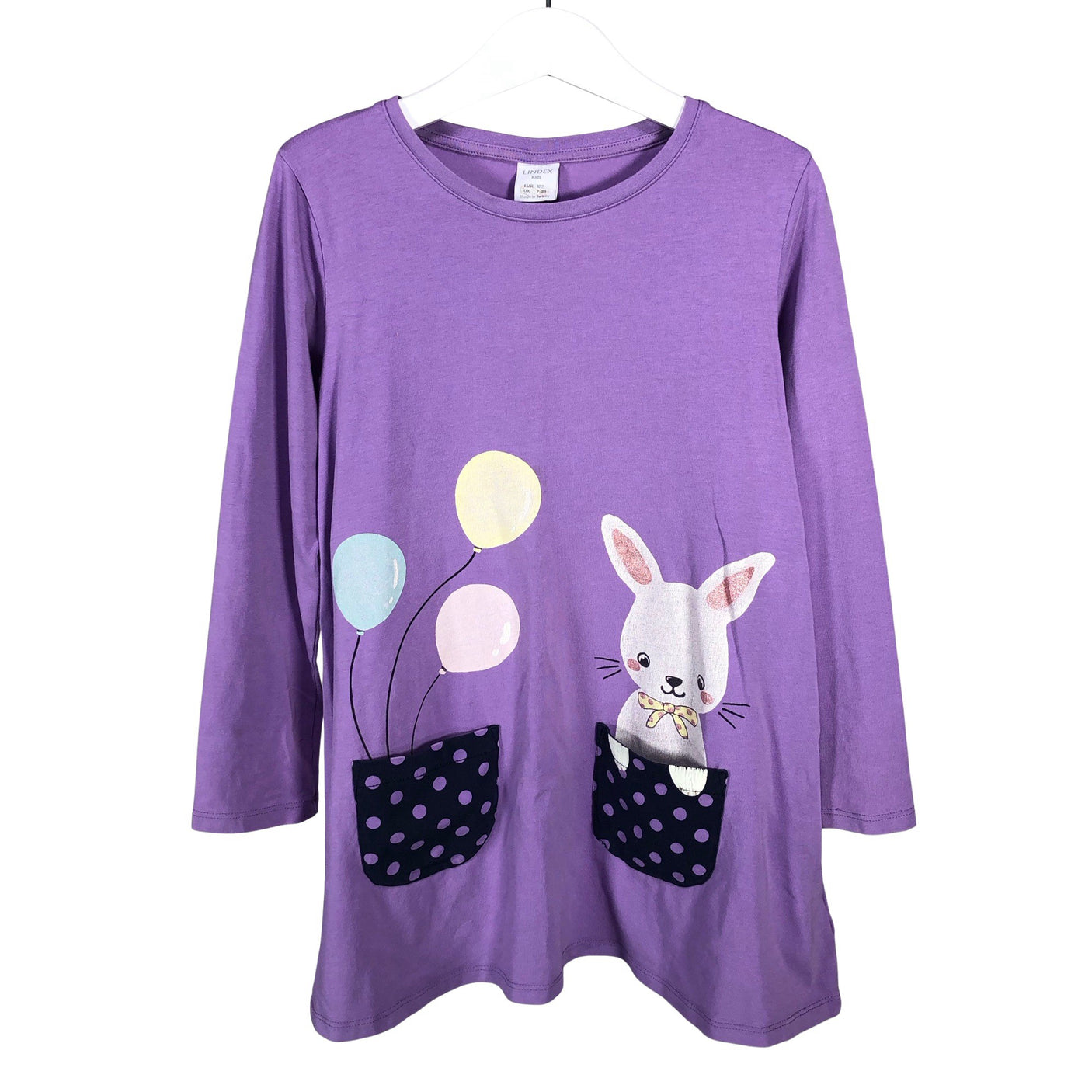 Tyttöjen Lindex - Trikootunika, koko 122 - 128 - Violetti (1)