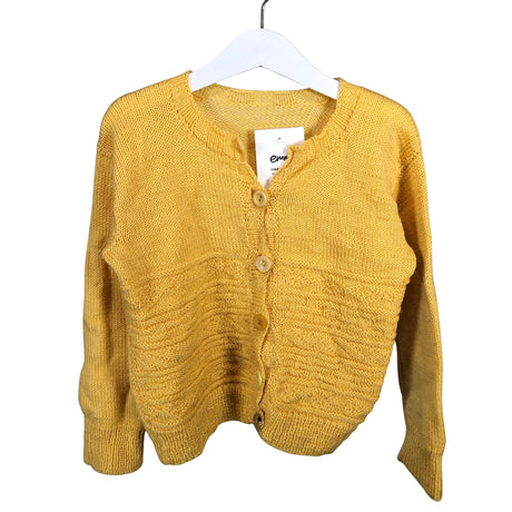 Tyttöjen Handmade - Neuletakki, koko 116 - 122 - Keltainen ()