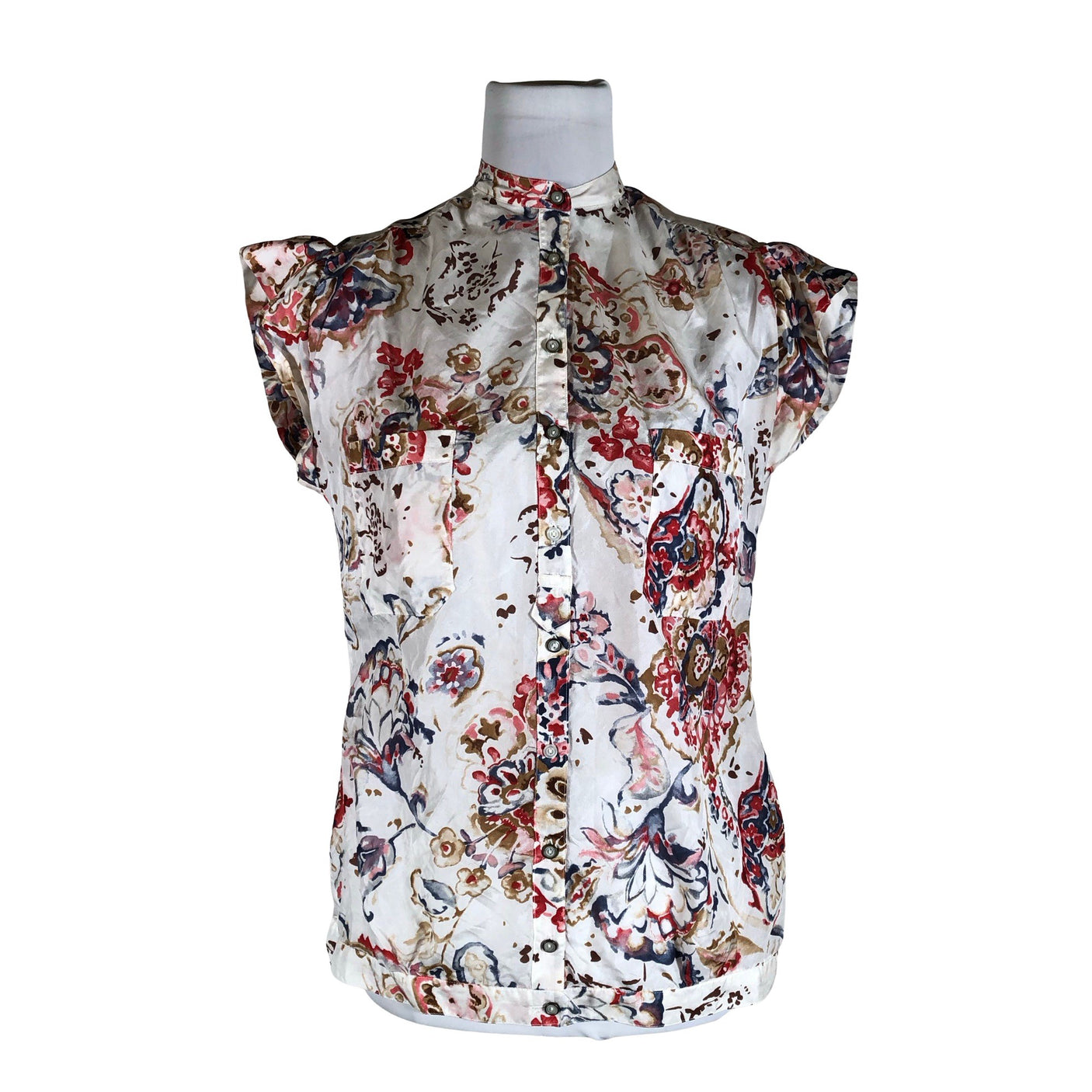 Naisten Massimo Dutti - Lyhythihainen pusero, koko 38 - Luonnonvalkoinen (1)