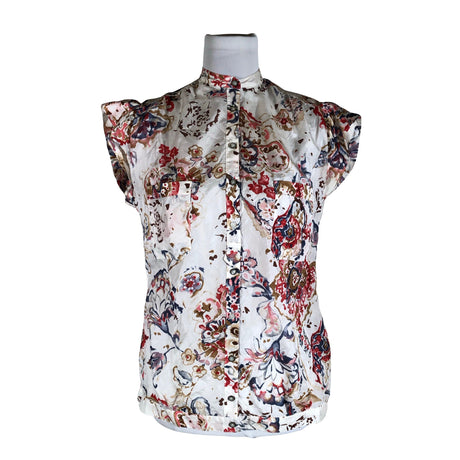 Naisten Massimo Dutti - Lyhythihainen pusero, koko 38 - Luonnonvalkoinen ()