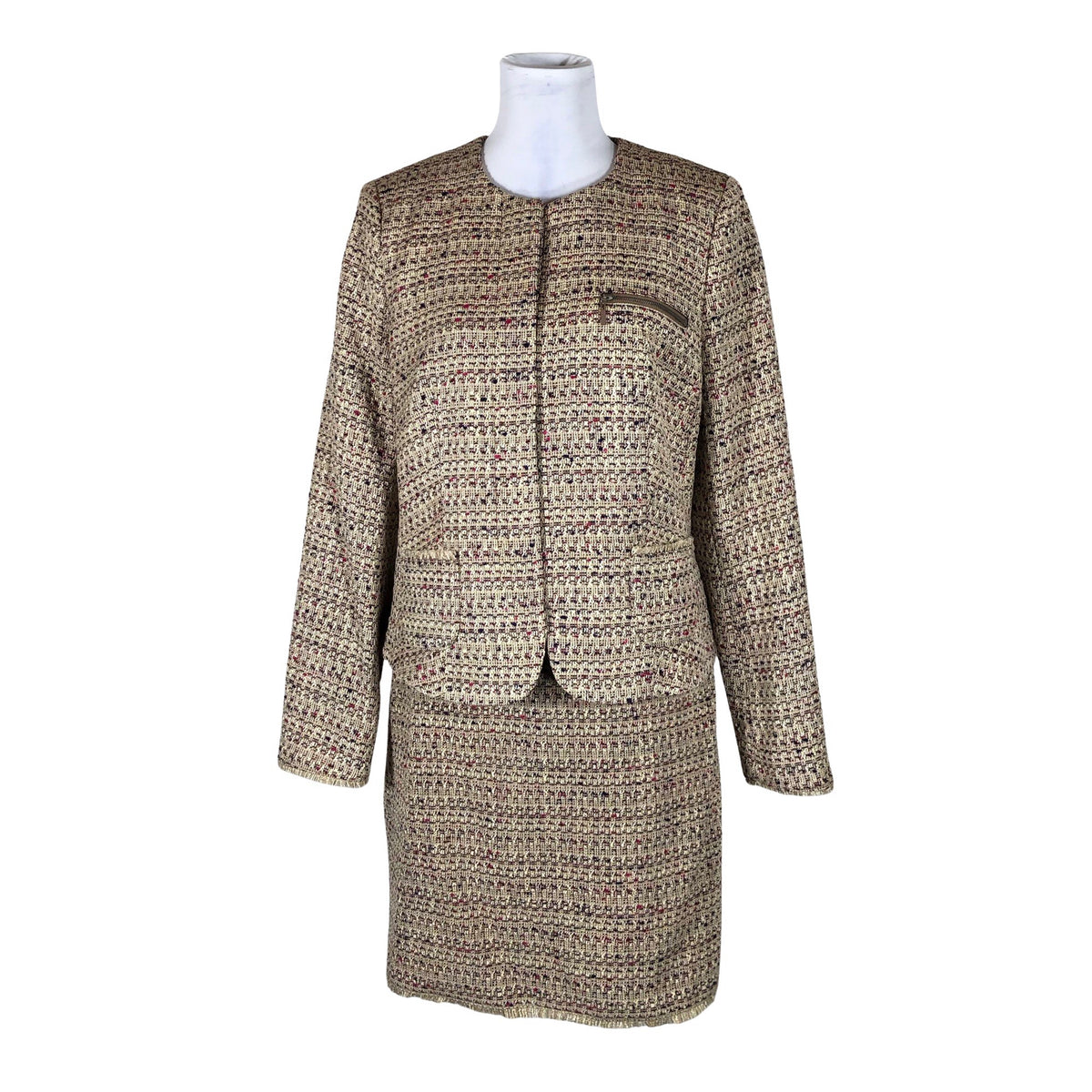 Naisten Esprit - Jakkupuku, koko 40 - Beige (1)