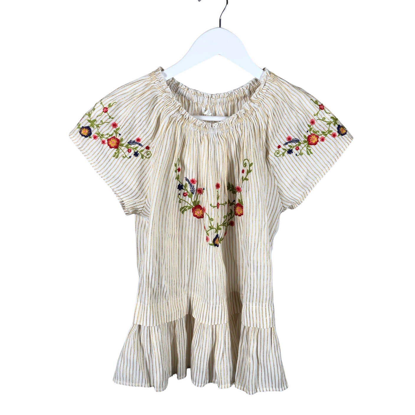 Tyttöjen Next - Lyhythihainen pusero, koko 152 - 158 - Luonnonvalkoinen (1)