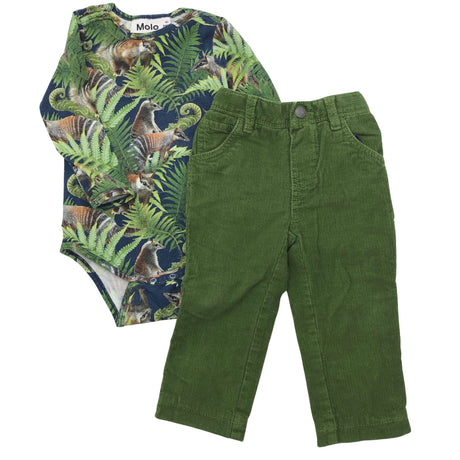 Unisex Molo Kids - Samettihousut, koko 74 - 80 - Vihreä ()