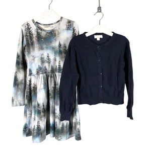 Tyttöjen Mingnelin - Neuletakki, koko 128 - 134 - Sininen (1)