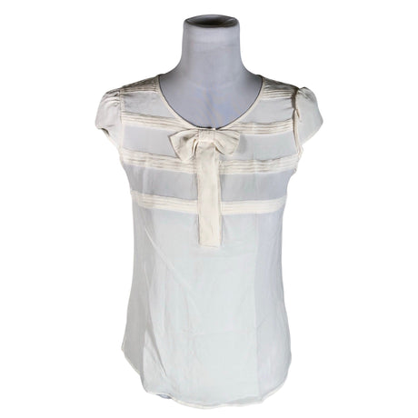 Naisten Massimo Dutti - Lyhythihainen pusero, koko 36 - Luonnonvalkoinen ()