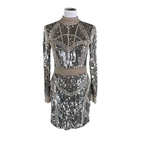 Naisten Karen Millen - Juhlamekko, koko 38 - Hopea ()