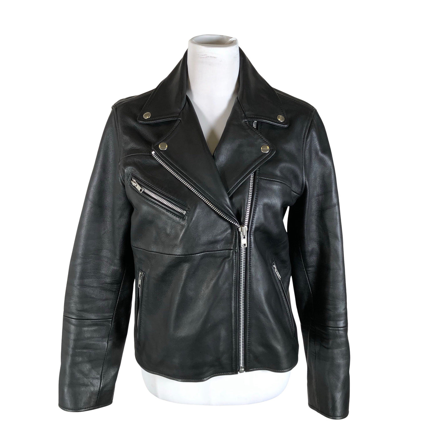 Naisten Samsoe&Samsoe - Nahkatakki, koko 40 - Musta (1)