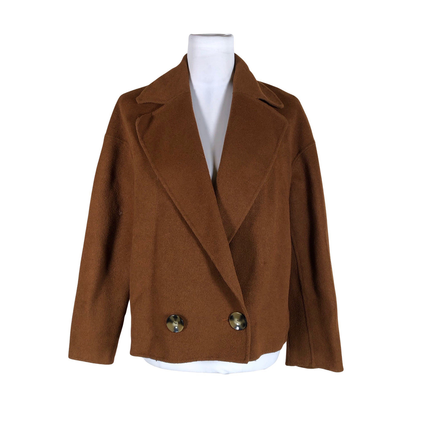 Naisten Massimo Dutti - Villakangastakki, koko 36 - Ruskea (1)