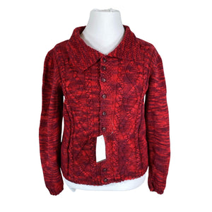 Naisten Handmade - Neuletakki, koko 42 - Punainen (1)