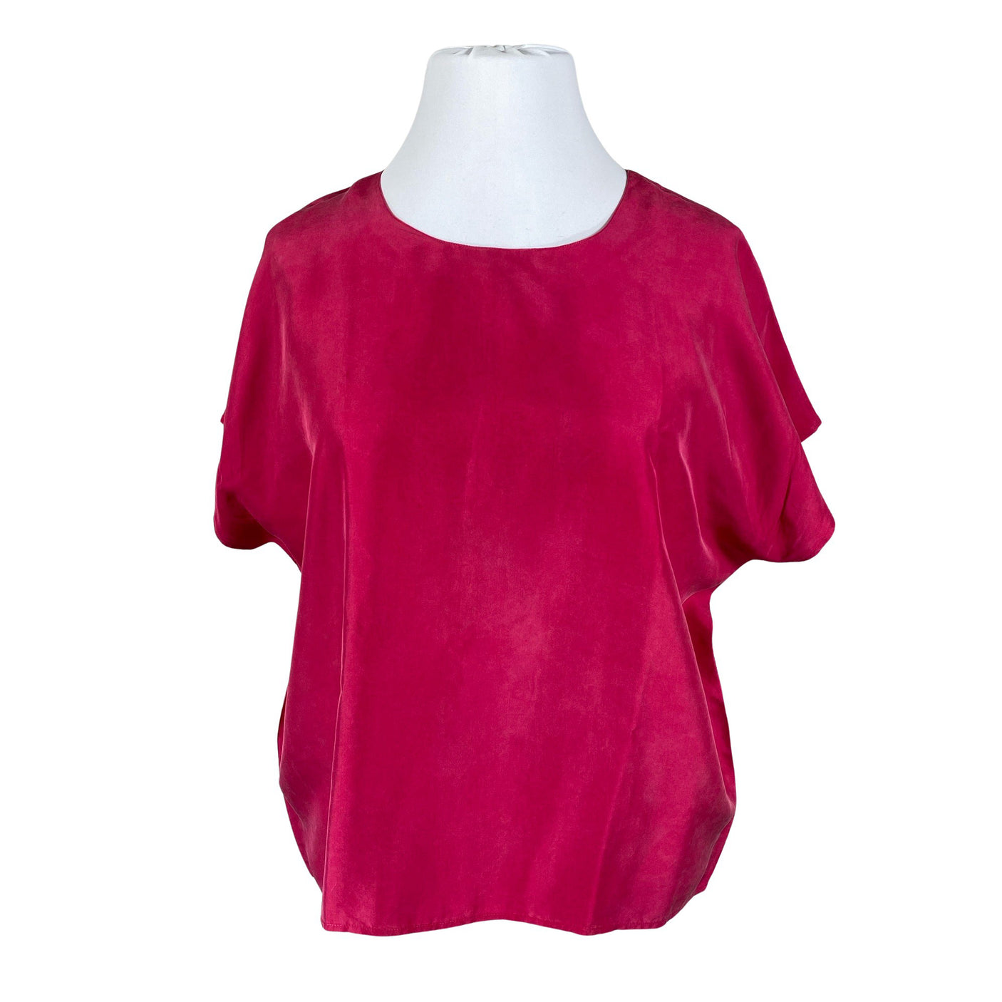 Naisten Stockmann Silk - Lyhythihainen pusero, koko 46 - Viininpunainen (1)