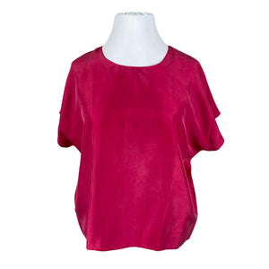 Naisten Stockmann Silk - Lyhythihainen pusero, koko 46 - Viininpunainen (1)