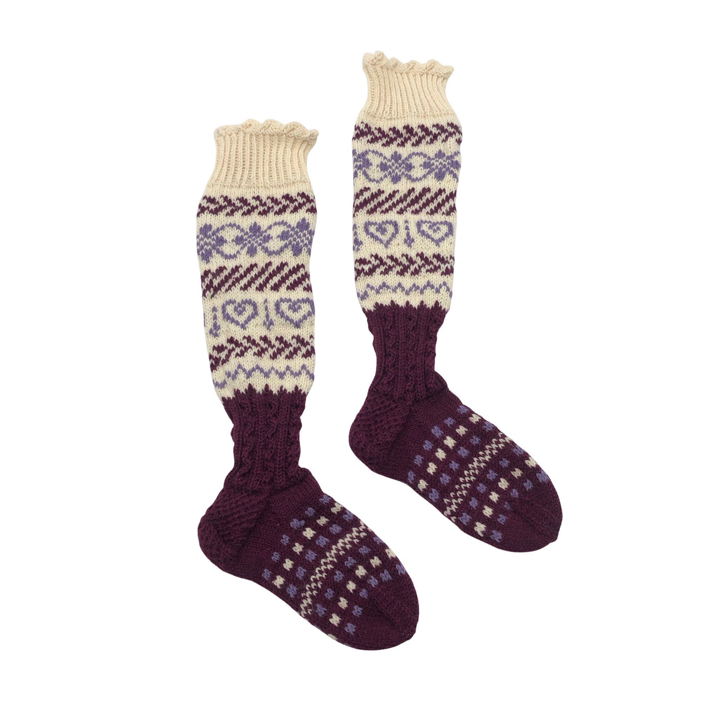 Naisten Handmade - Villasukat, koko 38 - Luonnonvalkoinen (1)