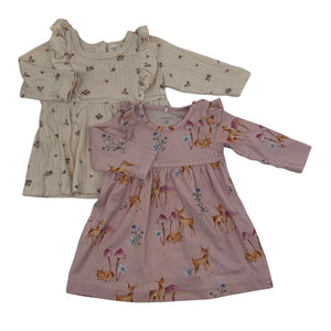 Tyttöjen Lindex - Trikoomekko, koko 56 - 62 - Beige (1)