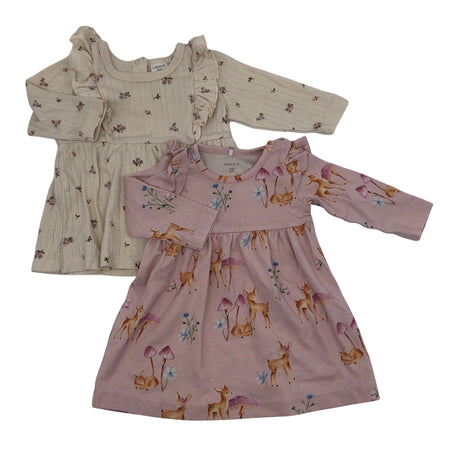 Tyttöjen Lindex - Trikoomekko, koko 56 - 62 - Beige ()