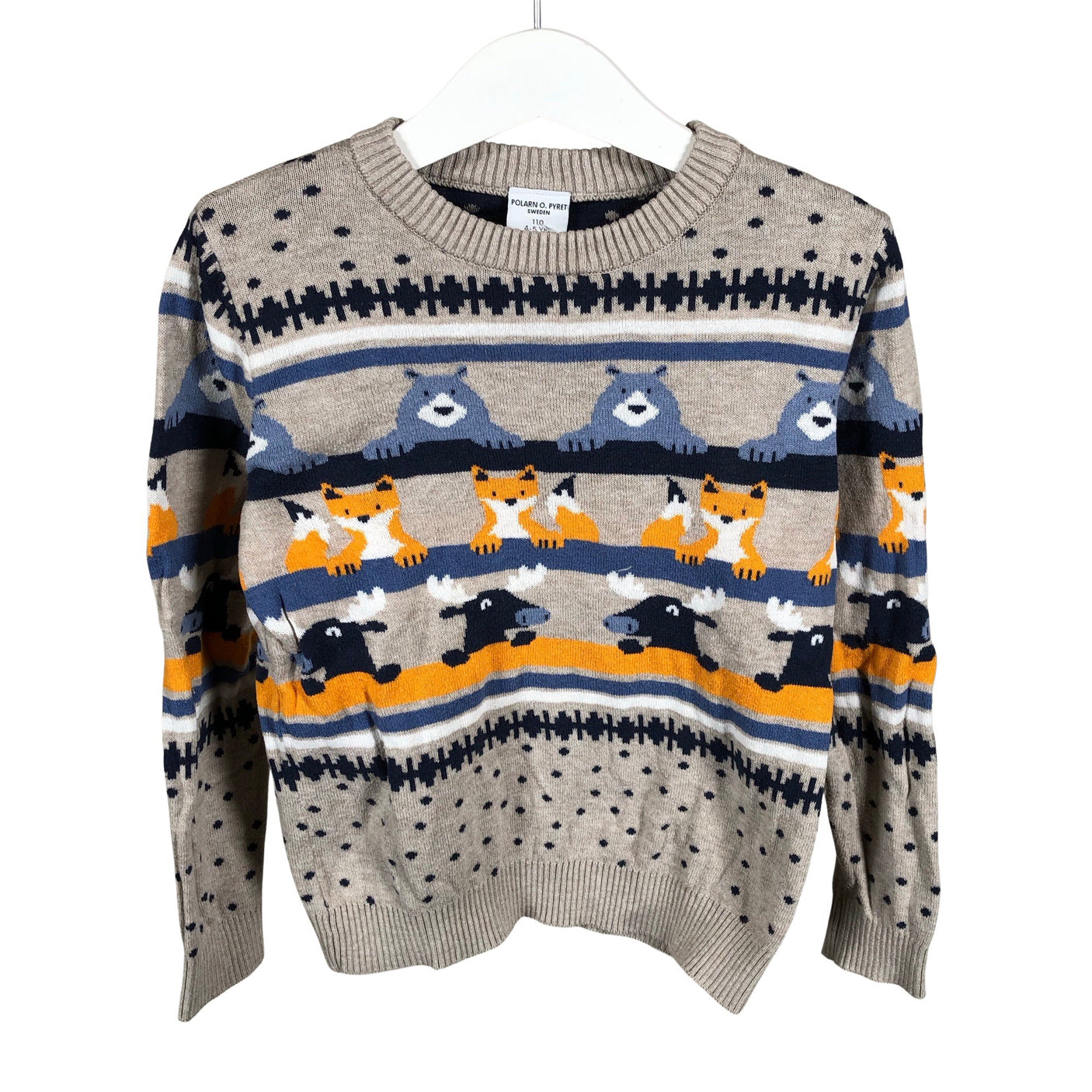 Unisex Polarn O. Pyret - Neulepaita, koko 104 - 110 - Harmaa (1)