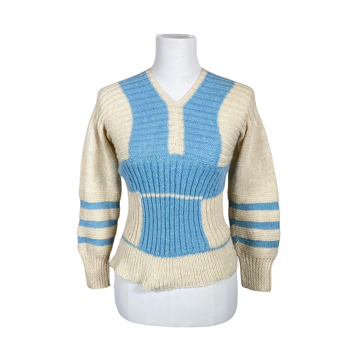 Naisten Handmade - Neulepaita, koko 34 - Vaaleansininen (1)