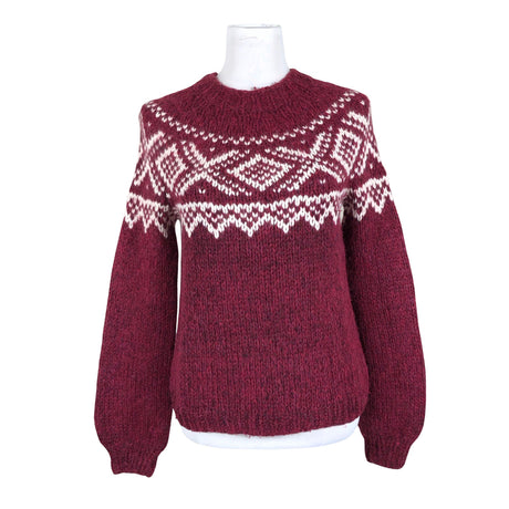 Naisten Handmade - Neulepaita, koko 36 - Viininpunainen ()