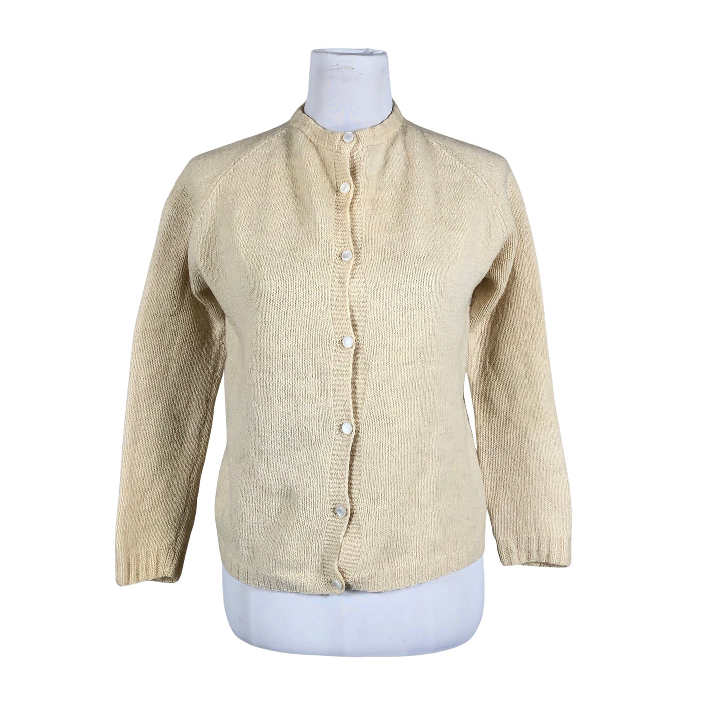 Naisten Handmade - Neuletakki, koko 38 - Beige (1)