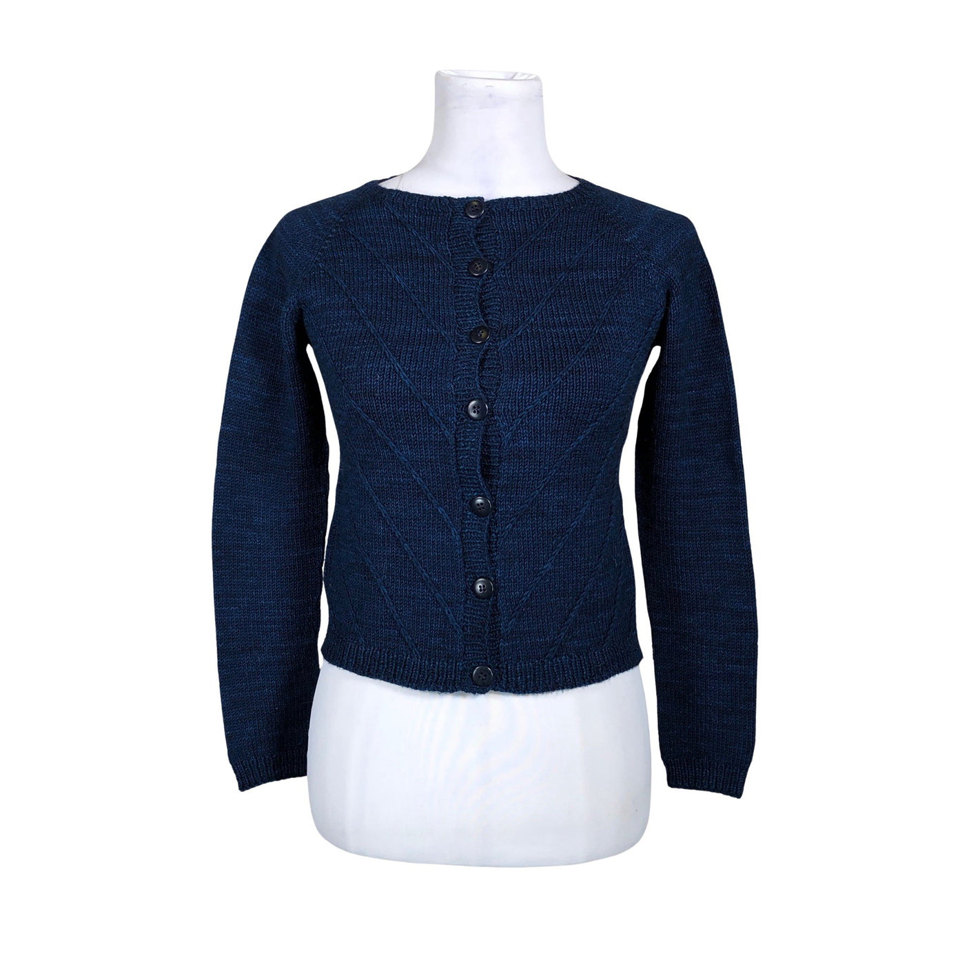 Naisten Handmade - Neuletakki, koko 34 - Sininen (1)
