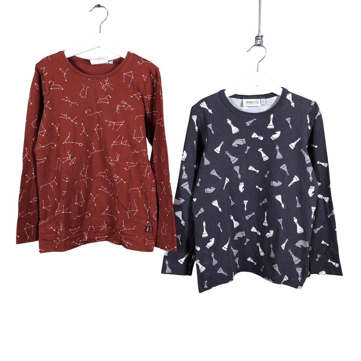 Unisex me&i - Trikoopaita, koko 134 - 140 - Ruskea (1)
