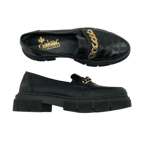 Naisten Rieker - Loaferit, koko 40 - Musta ()