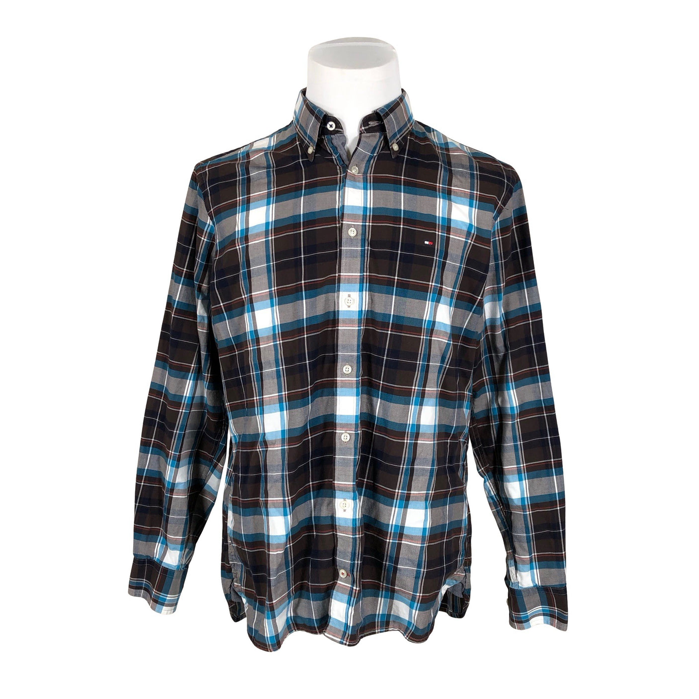 Miesten Tommy Hilfiger - Kauluspaita, koko L - Ruskea (1)