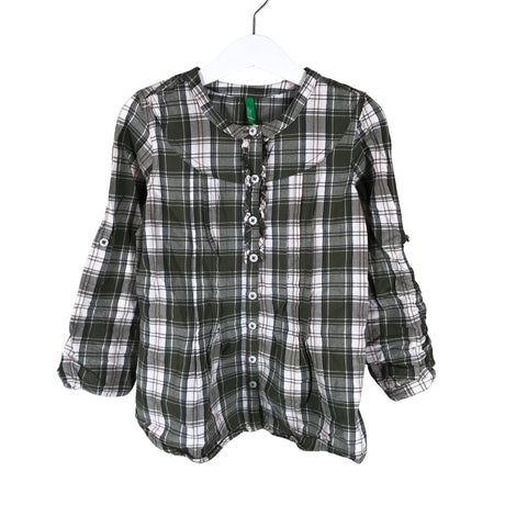 Tyttöjen Benetton - Kangasmekko, koko 116 - 122 - Harmaa ()