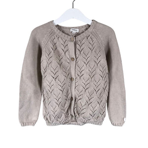 Tyttöjen Newbie - Neuletakki, koko 110 - 116 - Beige (1)