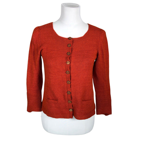 Naisten Handmade - Neuletakki, koko 36 - Oranssi ()